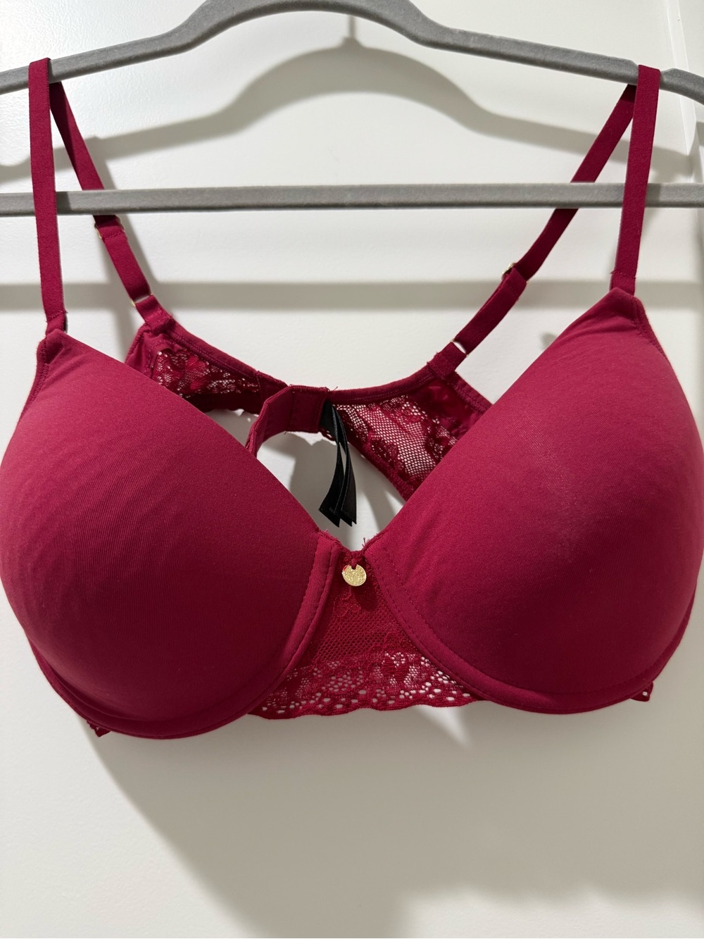 Natori Wine Lace-Back Padded Bra